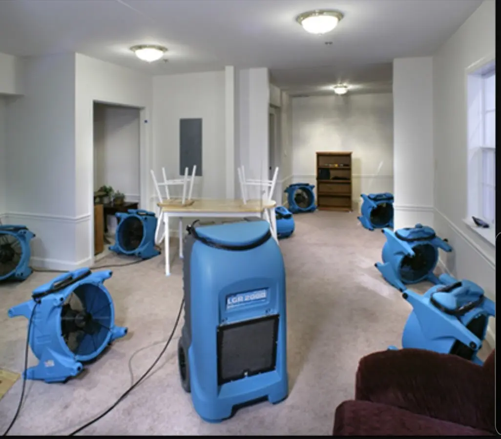 Air movers and dehumidifier setup for Water Damage Restoration in Lehigh Acres